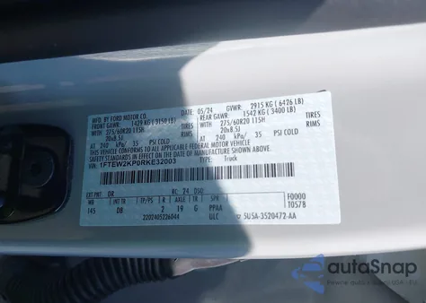 2024 Ford F-150 Stx from USA, damaged, VIN 1FTEW2KP0RKE32003